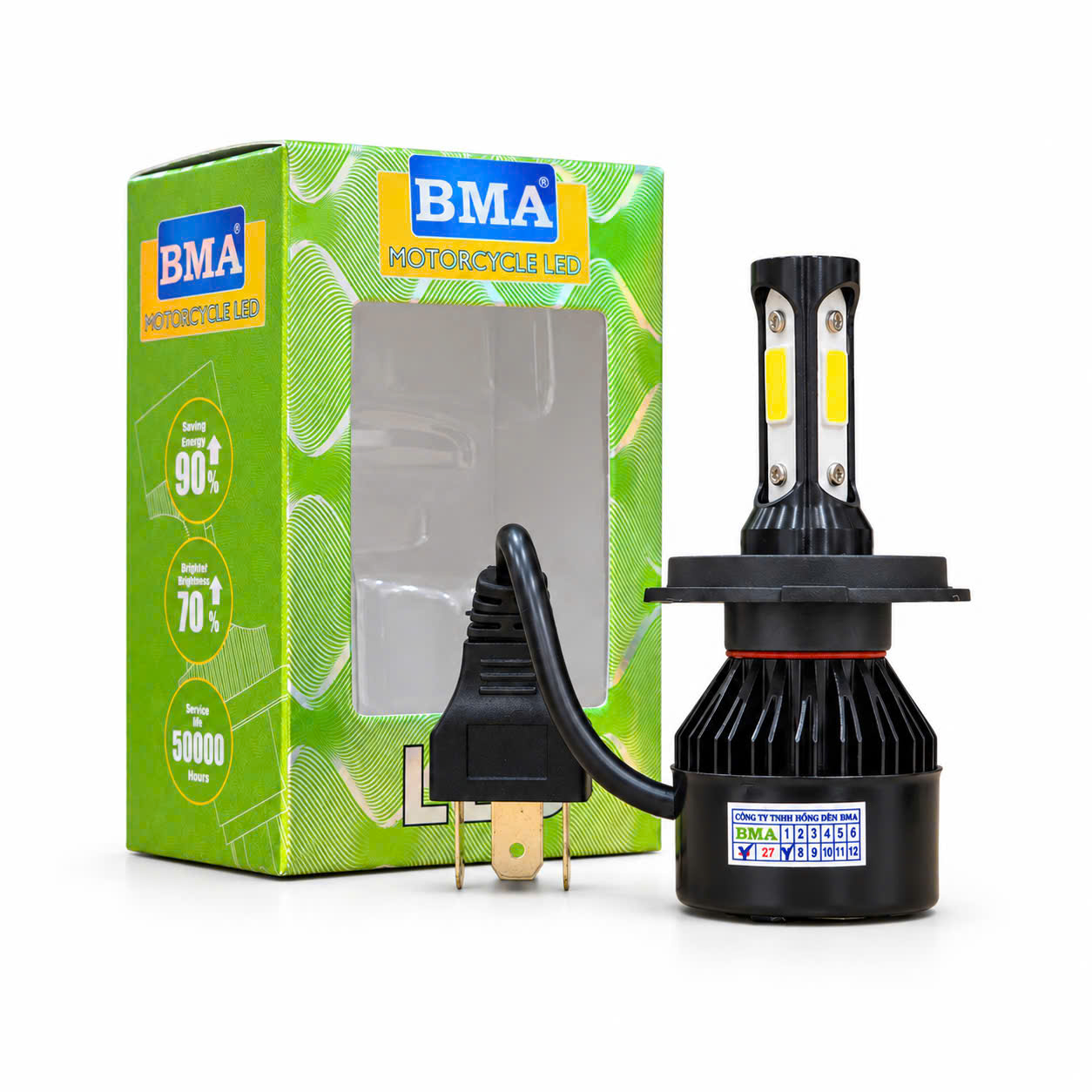 BÓNG LED BMA S2 3 TIM QUẠT TẢN NHIỆT (H4)